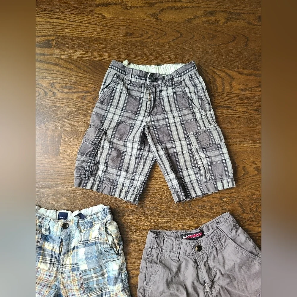 Kids Plaid and Solid Shorts Set Of 3 Ol Navy,Hawks,Gap Size 8